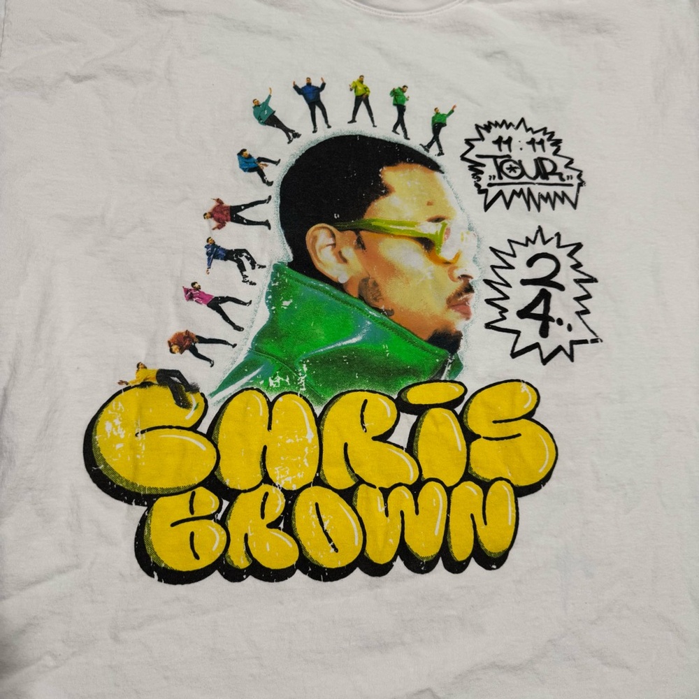 Chris Brown 11:11 Tour 2024 Short Sleeve Promo Music Merch Shirt Men XXLarge